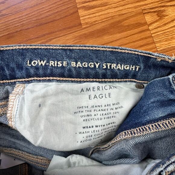 NWT AE American Eagle Low Rise Baggy Straight  Womens Sz 10 X-Long - Picture 7 of 8
